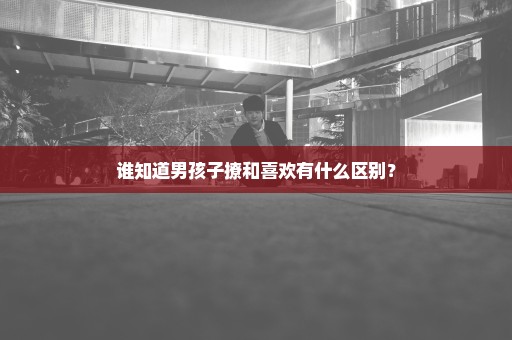 谁知道男孩子撩和喜欢有什么区别？