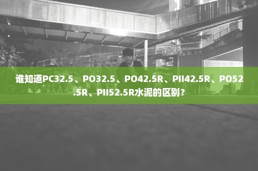 谁知道PC32.5、PO32.5、PO42.5R、PII42.5R、PO52.5R、PII52.5R水泥的区别？