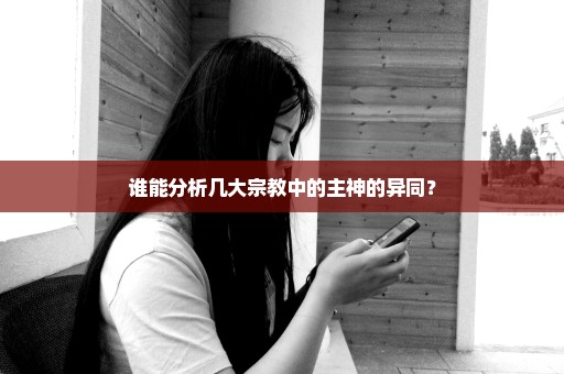 谁能分析几大宗教中的主神的异同？