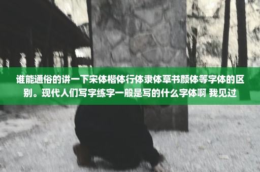 谁能通俗的讲一下宋体楷体行体隶体草书颜体等字体的区别。现代人们写字练字一般是写的什么字体啊 我见过