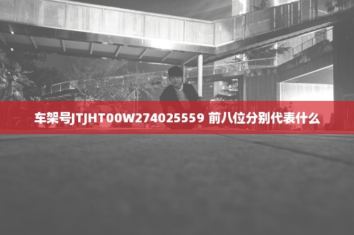 车架号JTJHT00W274025559 前八位分别代表什么