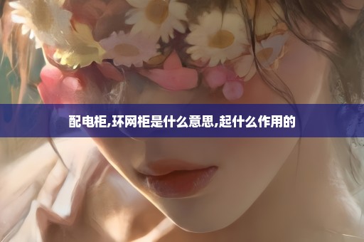 配电柜,环网柜是什么意思,起什么作用的