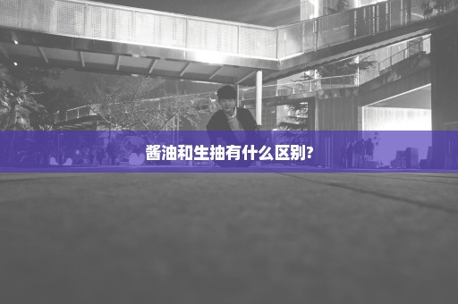 酱油和生抽有什么区别?