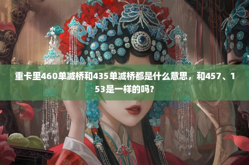 重卡里460单减桥和435单减桥都是什么意思，和457、153是一样的吗？