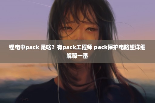 锂电中pack 是啥？有pack工程师 pack保护电路望详细解释一番