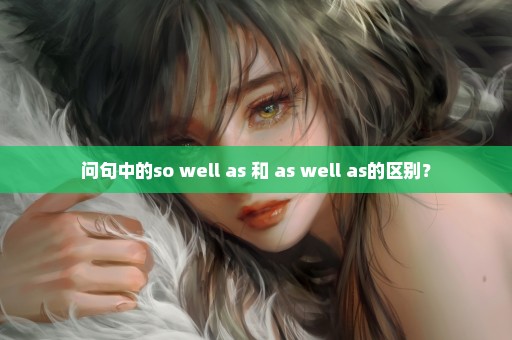 问句中的so well as 和 as well as的区别？