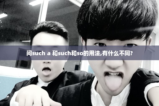 问such a 和such和so的用法,有什么不同?