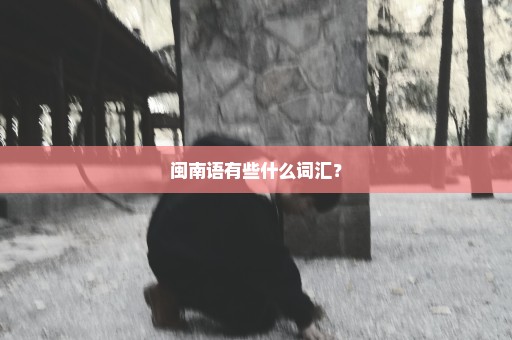 闽南语有些什么词汇？