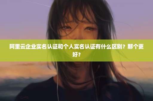 阿里云企业实名认证和个人实名认证有什么区别？那个更好？