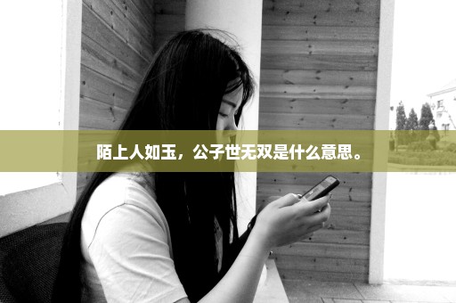 陌上人如玉，公子世无双是什么意思。