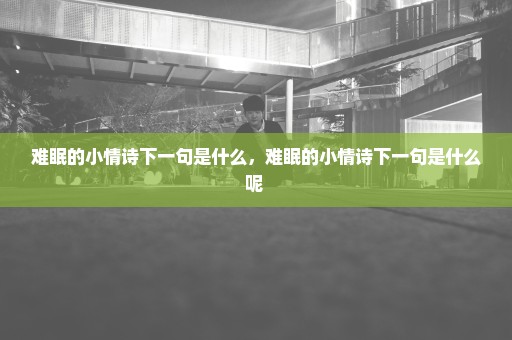 难眠的小情诗下一句是什么，难眠的小情诗下一句是什么呢 