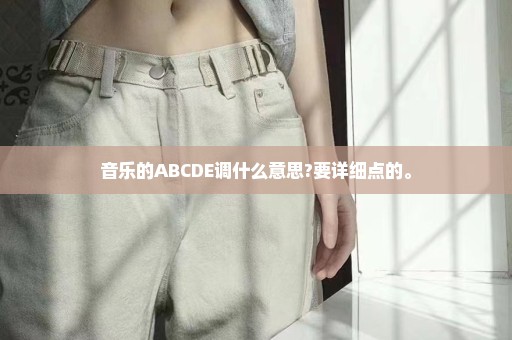 音乐的ABCDE调什么意思?要详细点的。