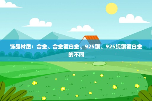 饰品材质：合金、合金镀白金、925银、925纯银镀白金的不同