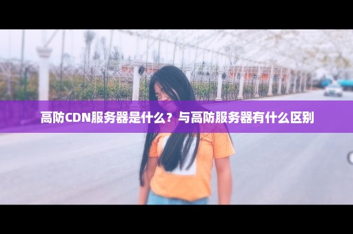 高防CDN服务器是什么？与高防服务器有什么区别