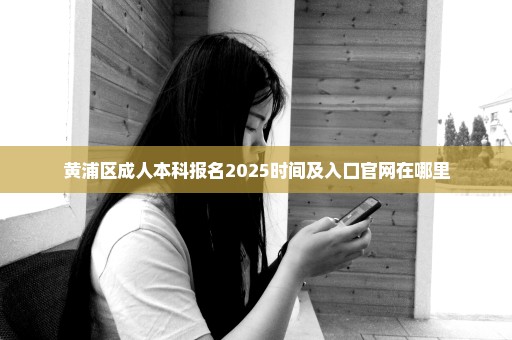 黄浦区成人本科报名2025时间及入口官网在哪里