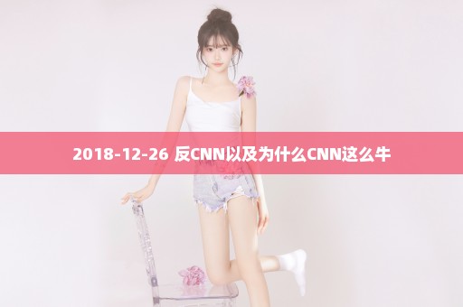 2018-12-26 反CNN以及为什么CNN这么牛