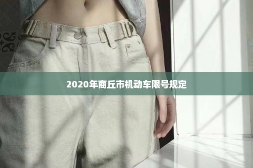 2020年商丘市机动车限号规定