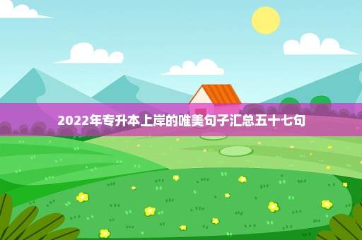 2022年专升本上岸的唯美句子汇总五十七句