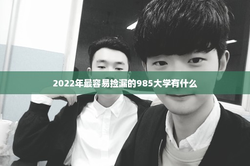 2022年最容易捡漏的985大学有什么