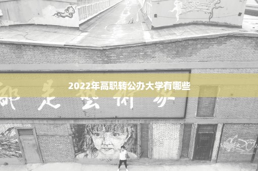 2022年高职转公办大学有哪些