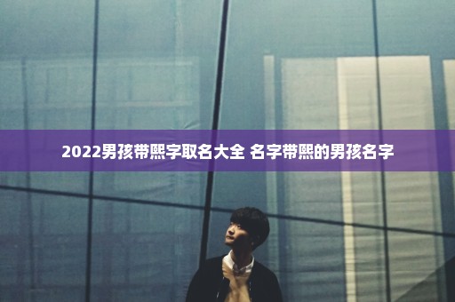 2022男孩带熙字取名大全 名字带熙的男孩名字