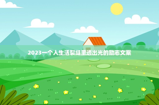 2023一个人生活裂缝里透出光的励志文案