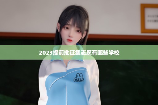 2023提前批征集志愿有哪些学校