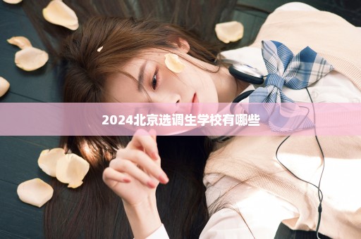 2024北京选调生学校有哪些