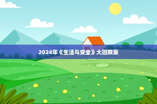 2024年《生活与安全》大班教案