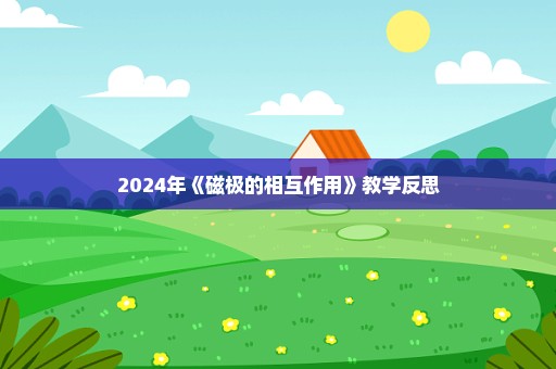 2024年《磁极的相互作用》教学反思