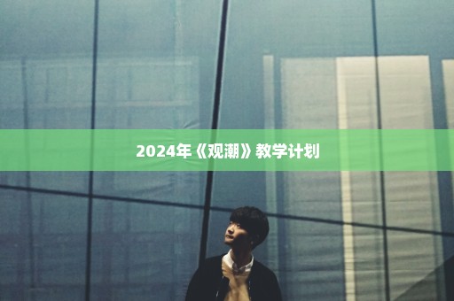 2024年《观潮》教学计划