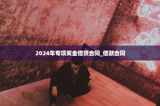 2024年专项奖金借贷合同_借款合同