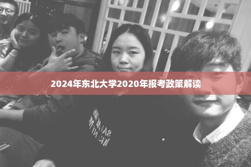 2024年东北大学2020年报考政策解读