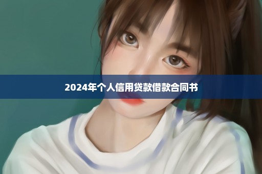 2024年个人信用贷款借款合同书