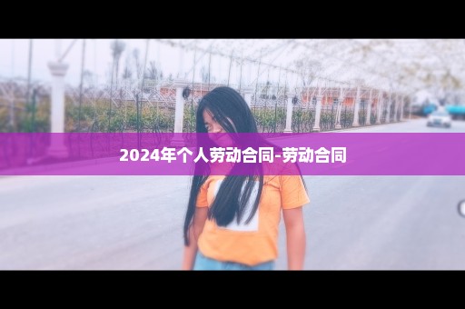 2024年个人劳动合同-劳动合同