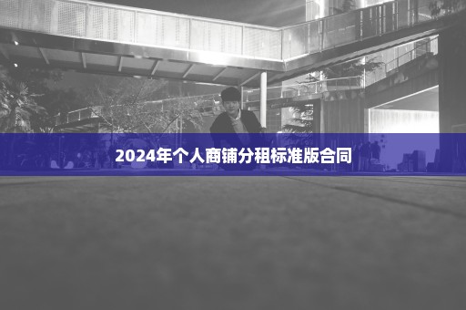 2024年个人商铺分租标准版合同