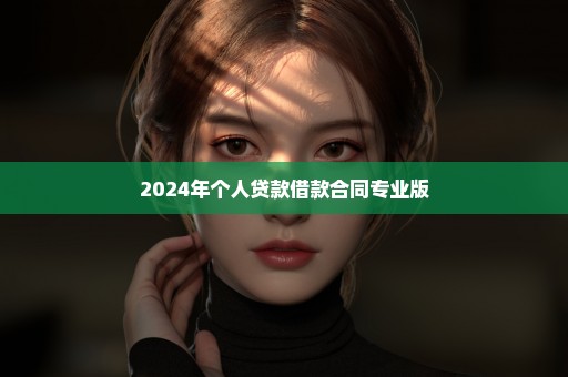 2024年个人贷款借款合同专业版