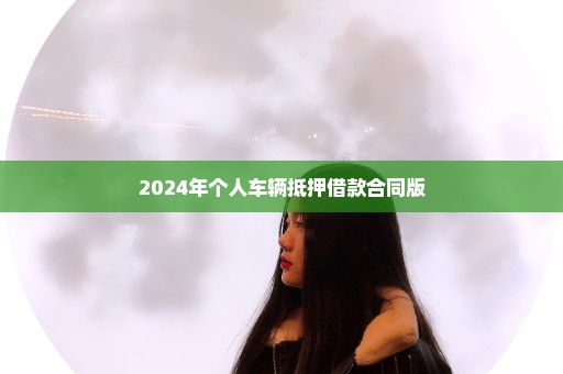 2024年个人车辆抵押借款合同版