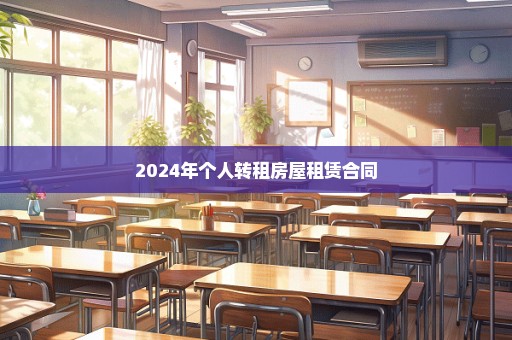 2024年个人转租房屋租赁合同