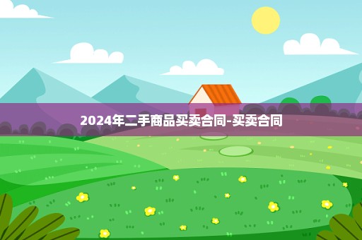 2024年二手商品买卖合同-买卖合同