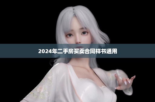 2024年二手房买卖合同样书通用