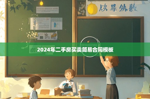 2024年二手房买卖简易合同模板