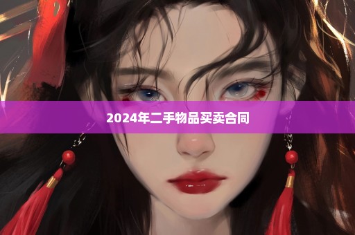 2024年二手物品买卖合同