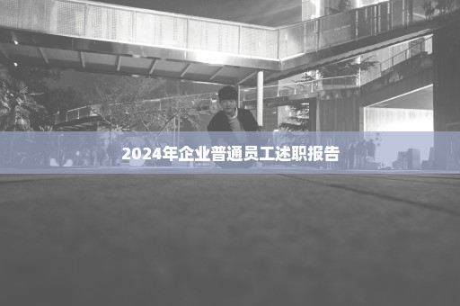 2024年企业普通员工述职报告