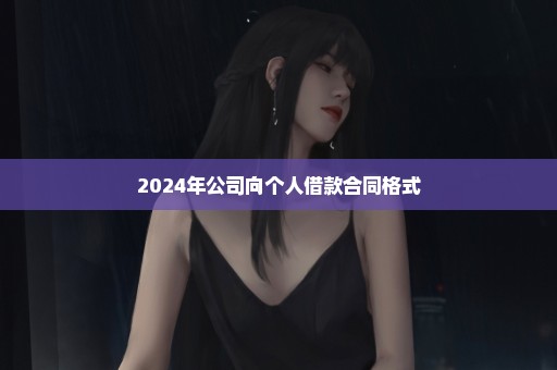 2024年公司向个人借款合同格式