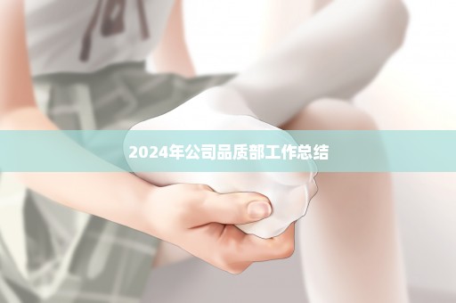 2024年公司品质部工作总结