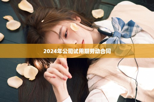 2024年公司试用期劳动合同