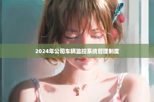 2024年公司车辆监控系统管理制度