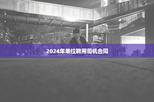 2024年单位聘用司机合同