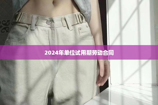 2024年单位试用期劳动合同